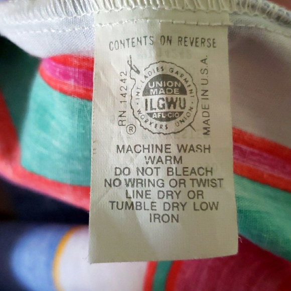 Vintage Christian Dior House Dress Colorful Stripe - Picture 8 of 15